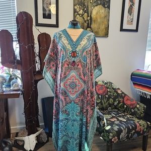 Jewelled caftan coverup